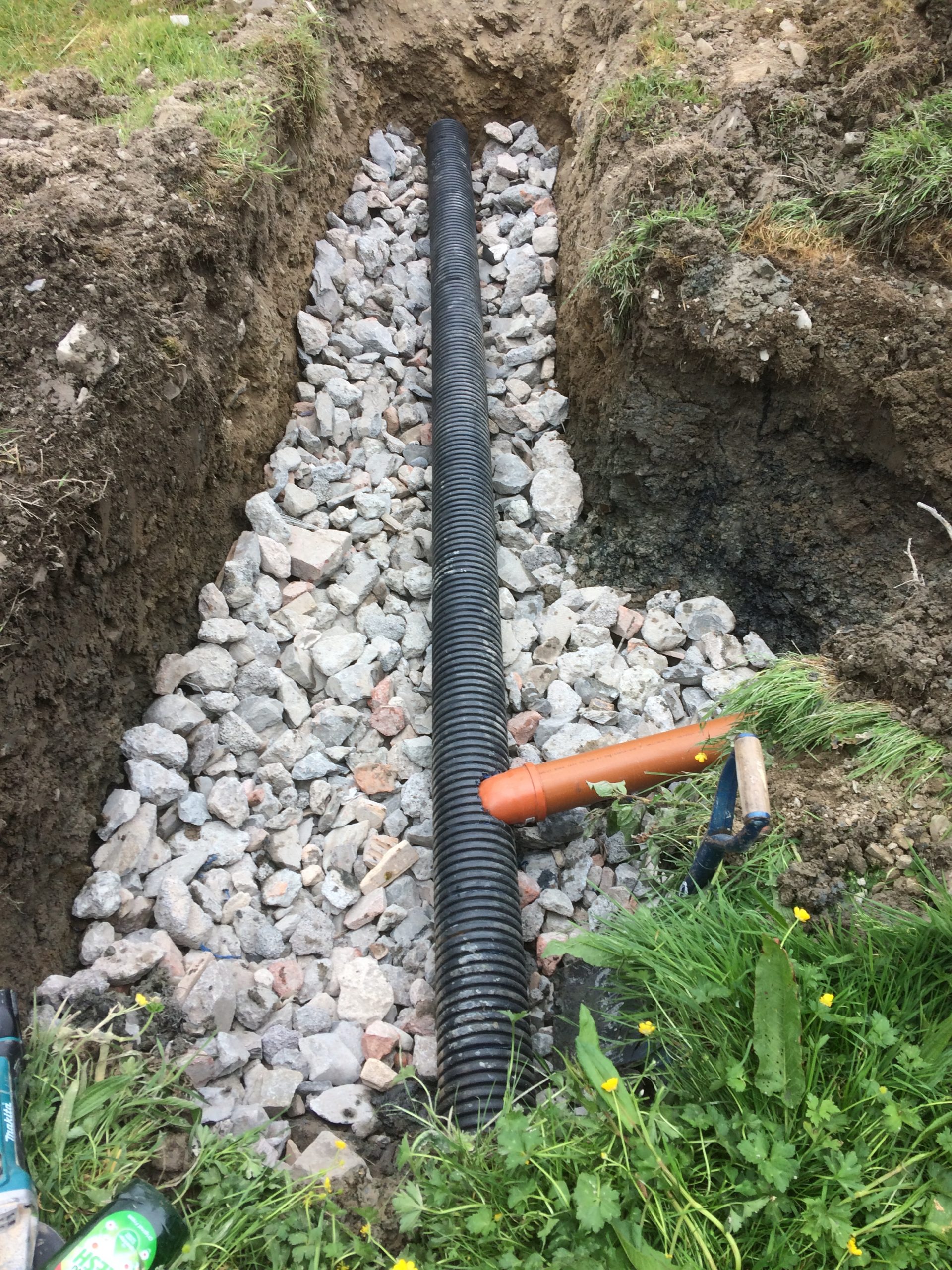 Adding drainage in a large garden